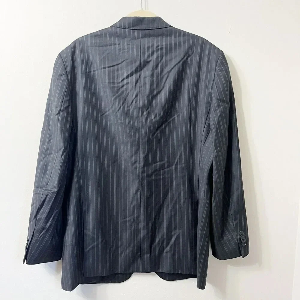 New Saks Fifth Avenue Mens Black Blazer 42R Loro Piana Wool Lined Single Breast
